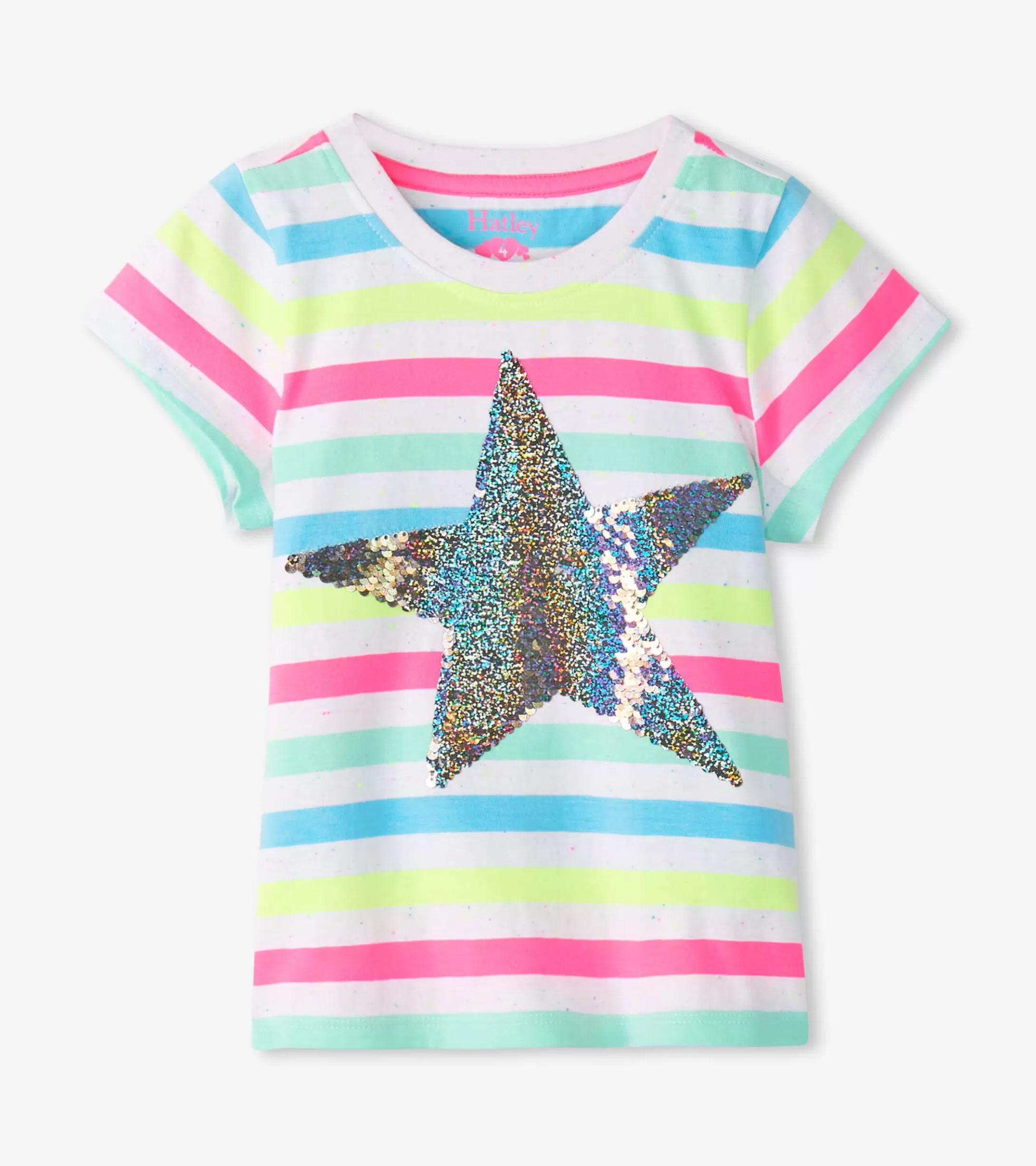 Hatley Girls Summer Sea Stripes Graphic Tee Cheap