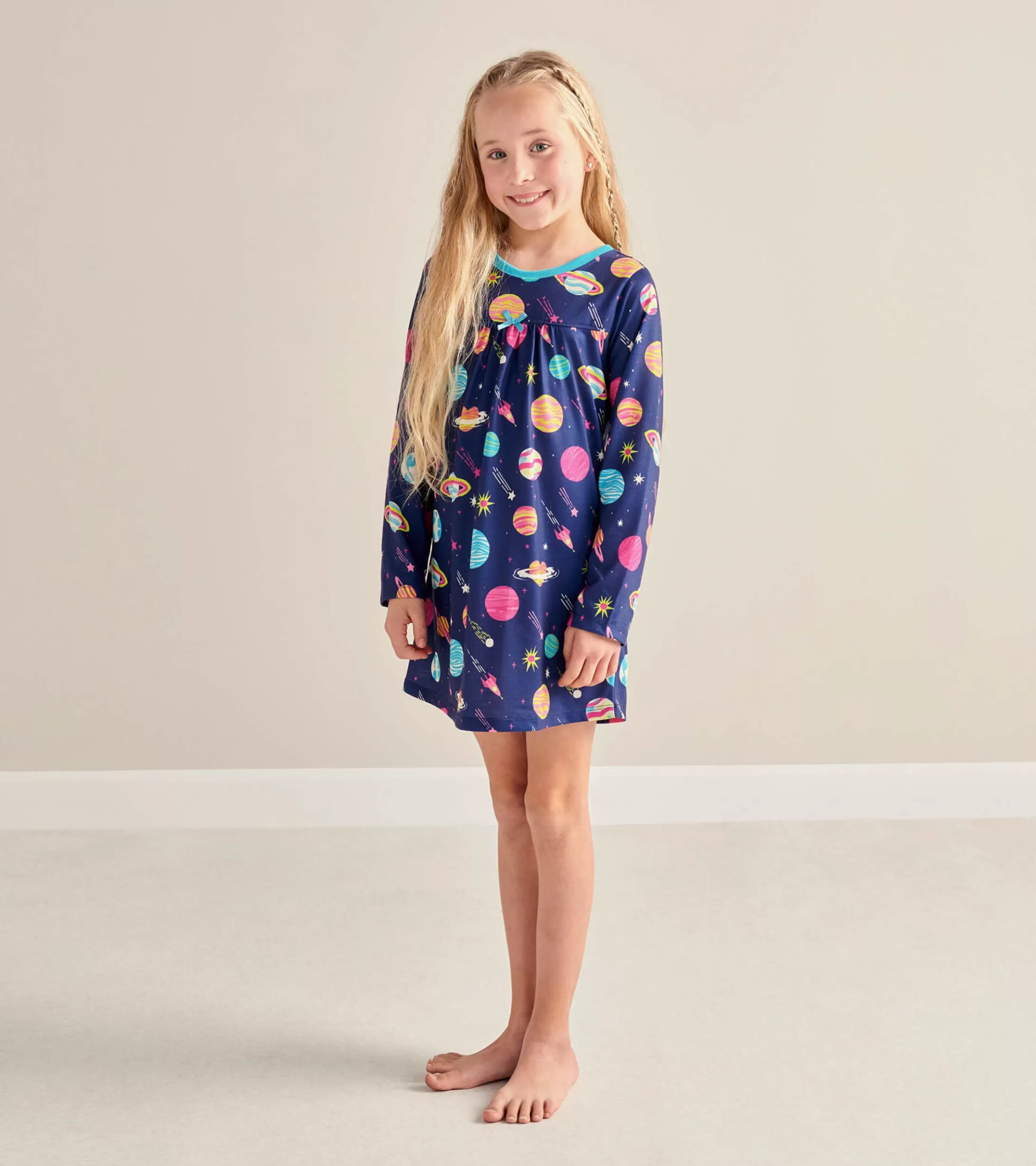 Hatley Interstellar Long Sleeve Girls Nightgown Outlet