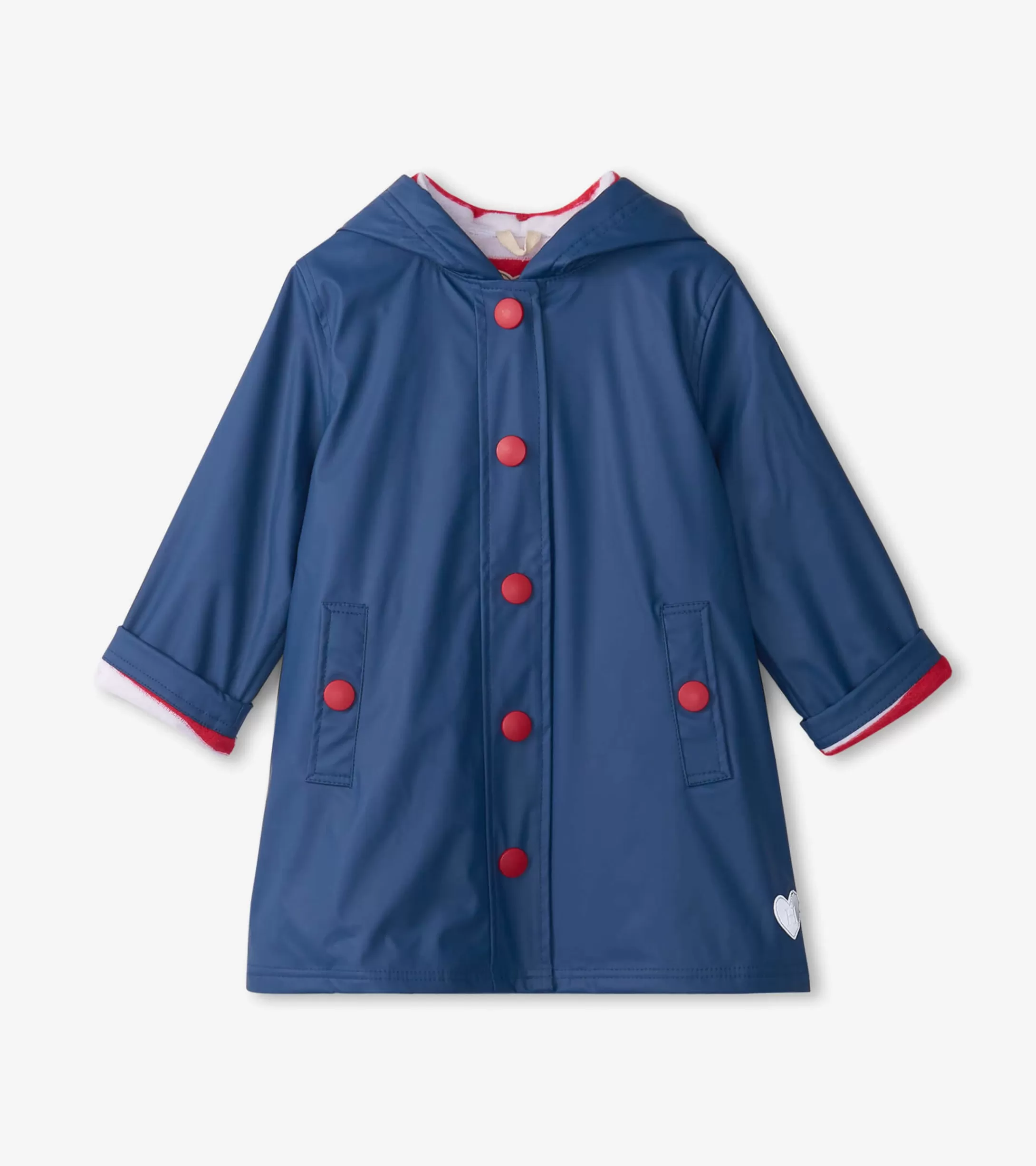 Hatley Kids Navy & Red Button-Up Rain Jacket Clearance