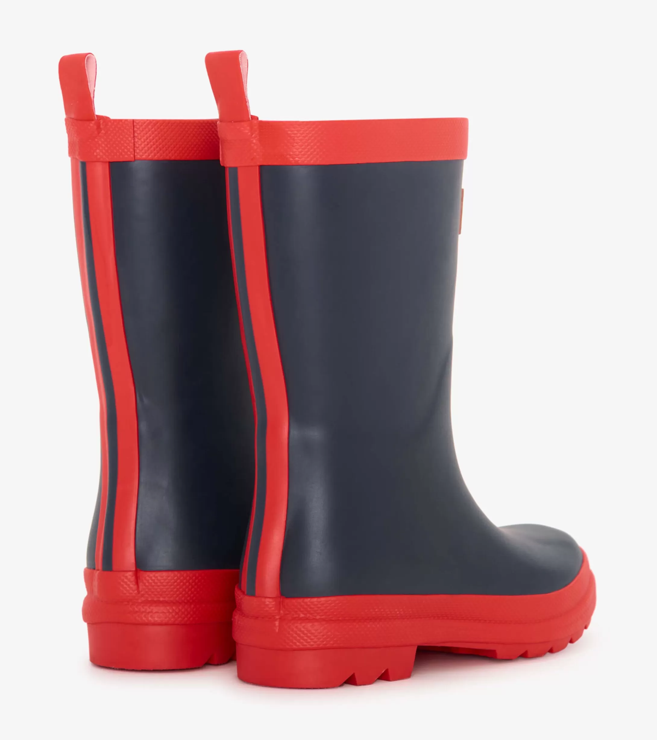 Hatley Kids Navy & Red Matte Rain Boots Flash Sale