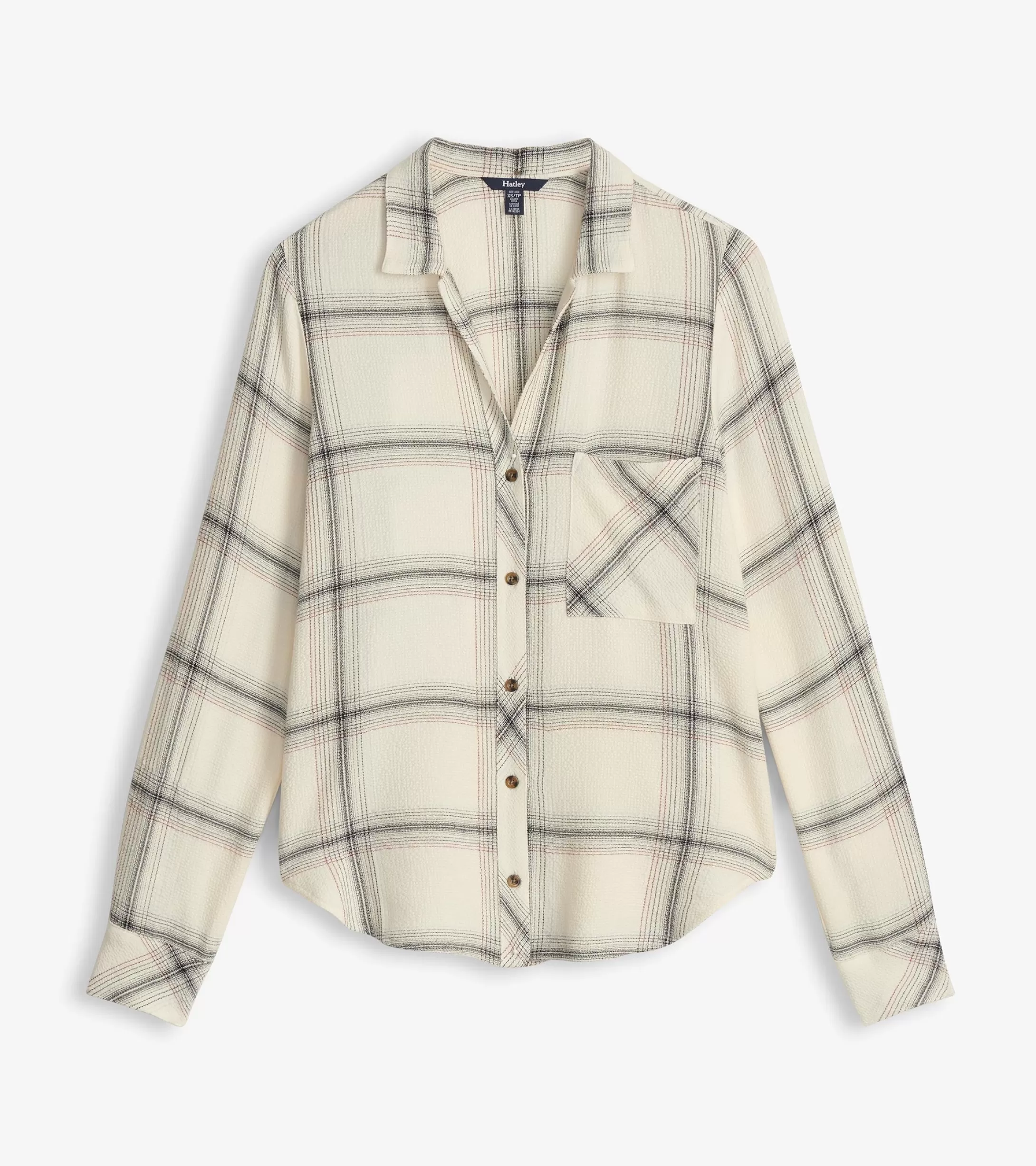 Hatley Lila Button Down - Cream Plaid Fashion