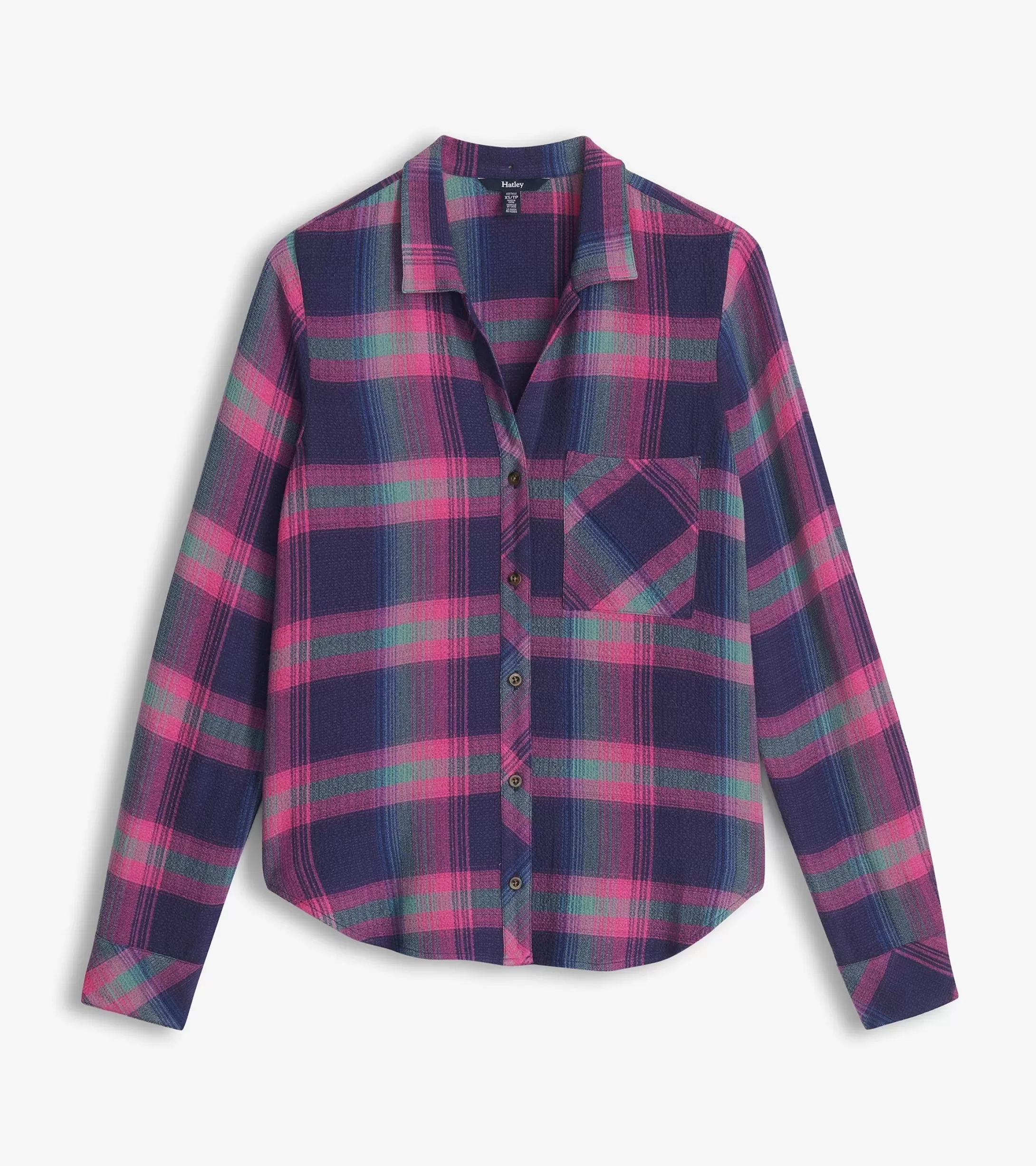 Hatley Lila Button Down - Fuchsia Plaid Outlet