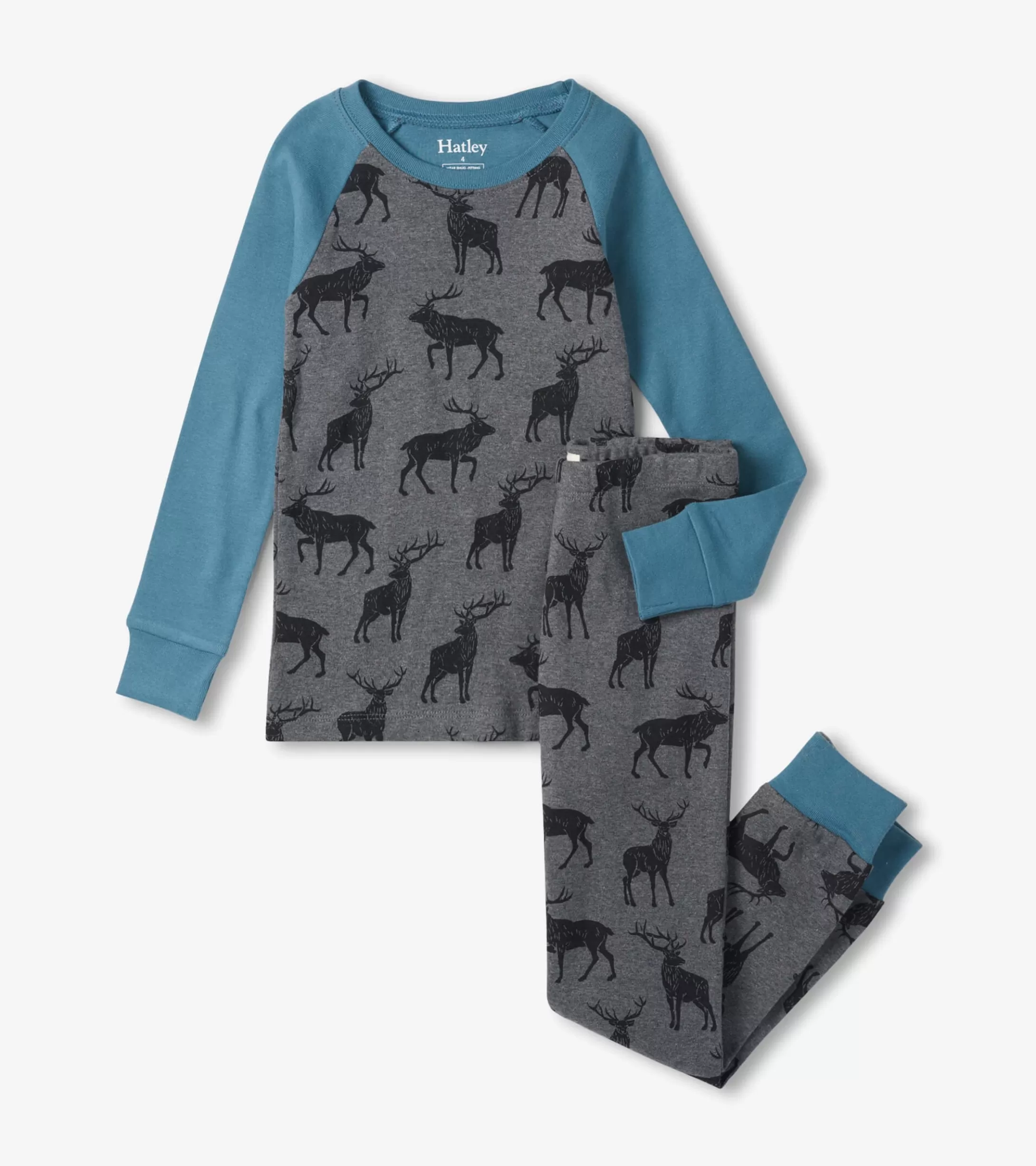 Hatley Magestic Elks Raglan Kids Organic Cotton Pajama Set Store