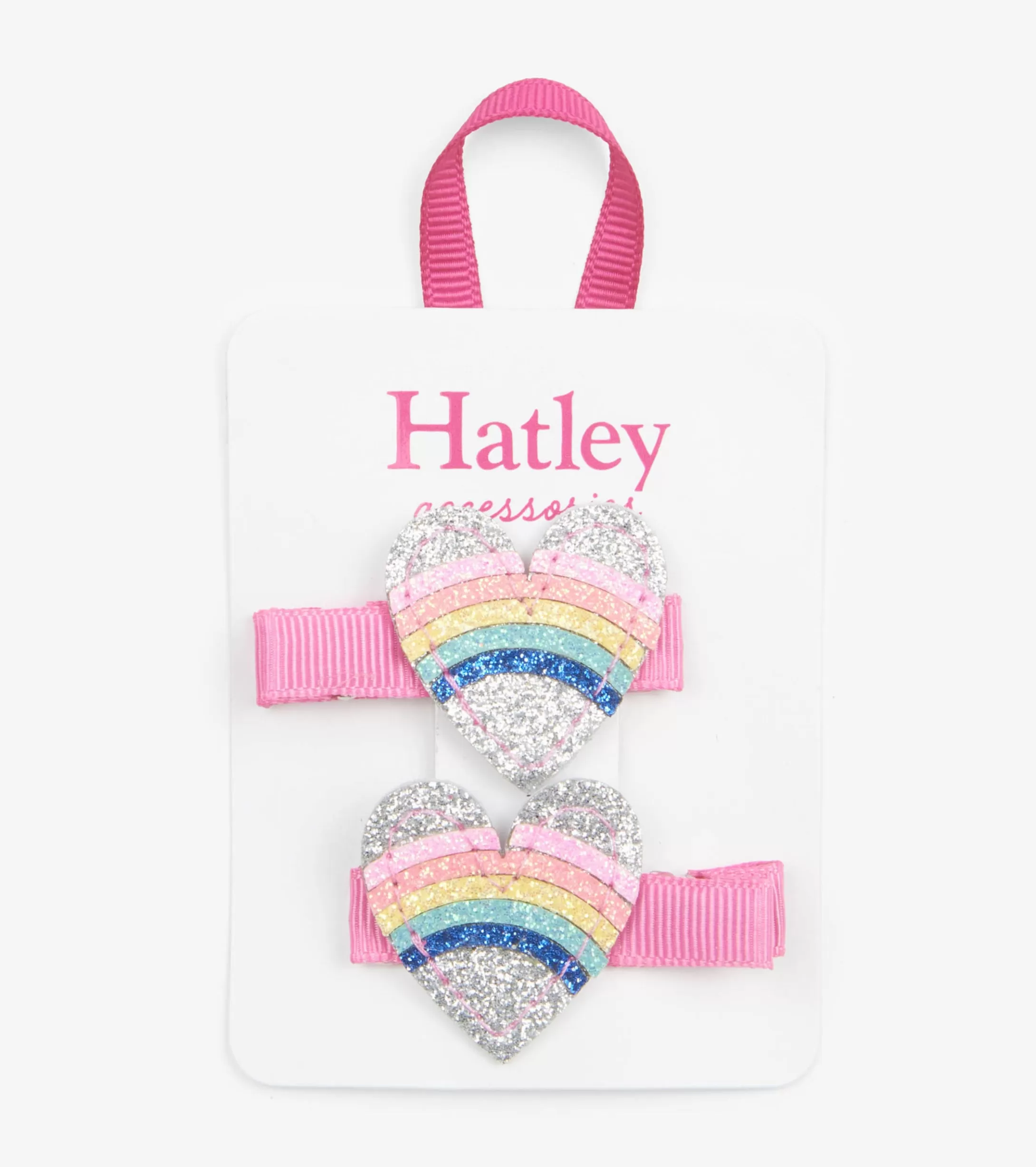 Hatley Rainbow Hearts Glitter Hair Clips Fashion