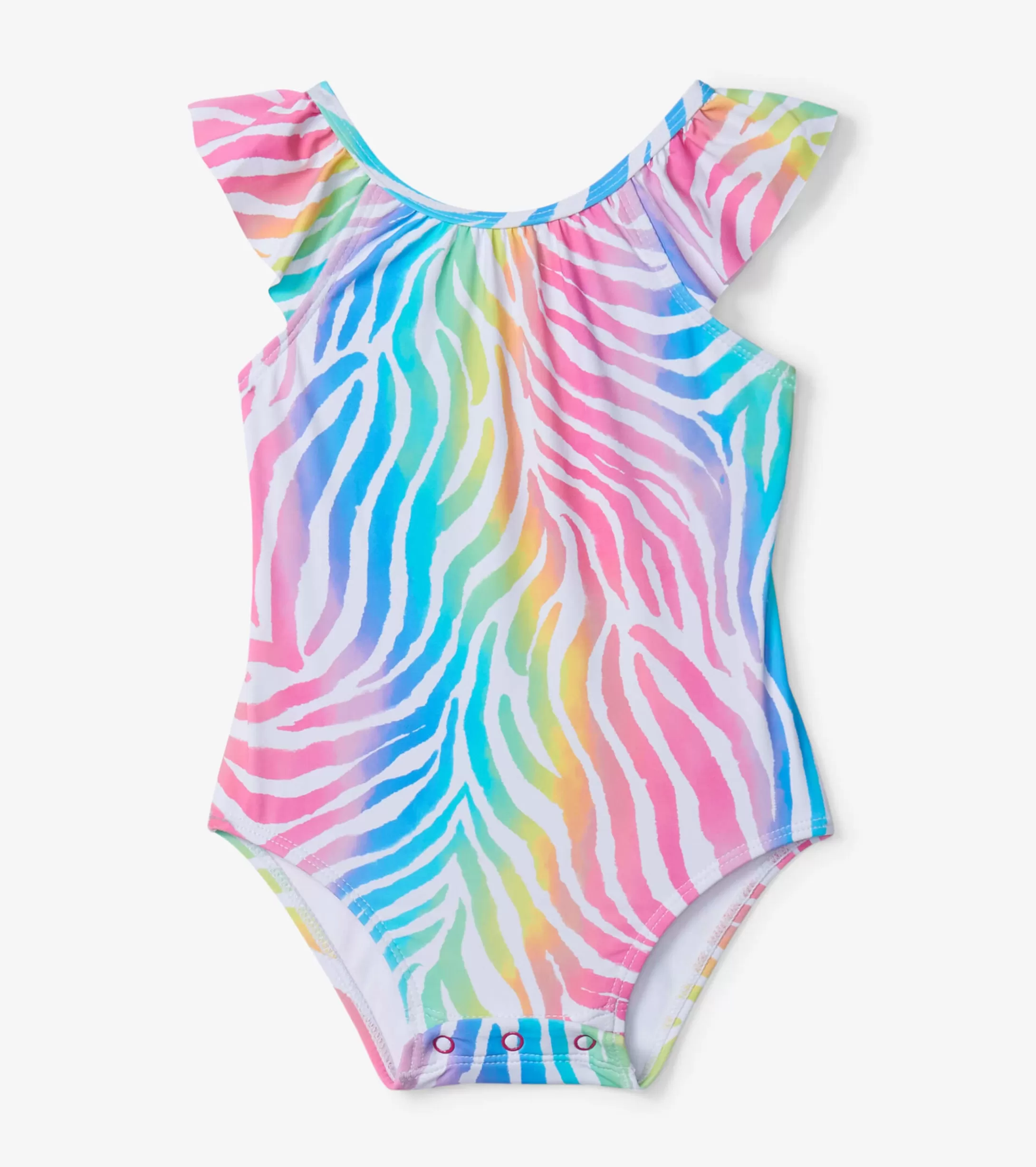 Hatley Rainbow Zebra Baby Ruffle Swimsuit New