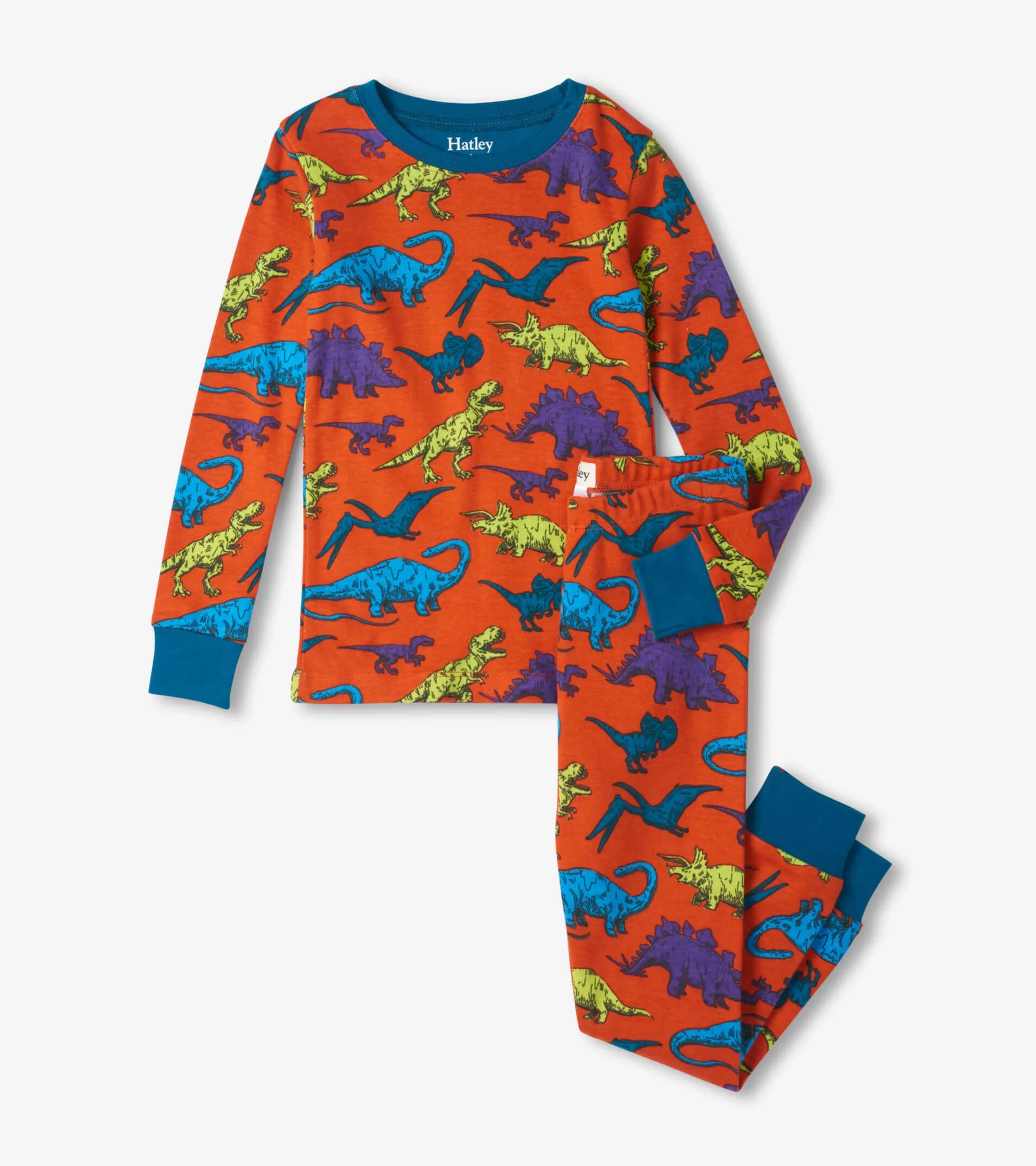 Hatley Real Dinosaurs Kids Organic Cotton Pajama Set Outlet