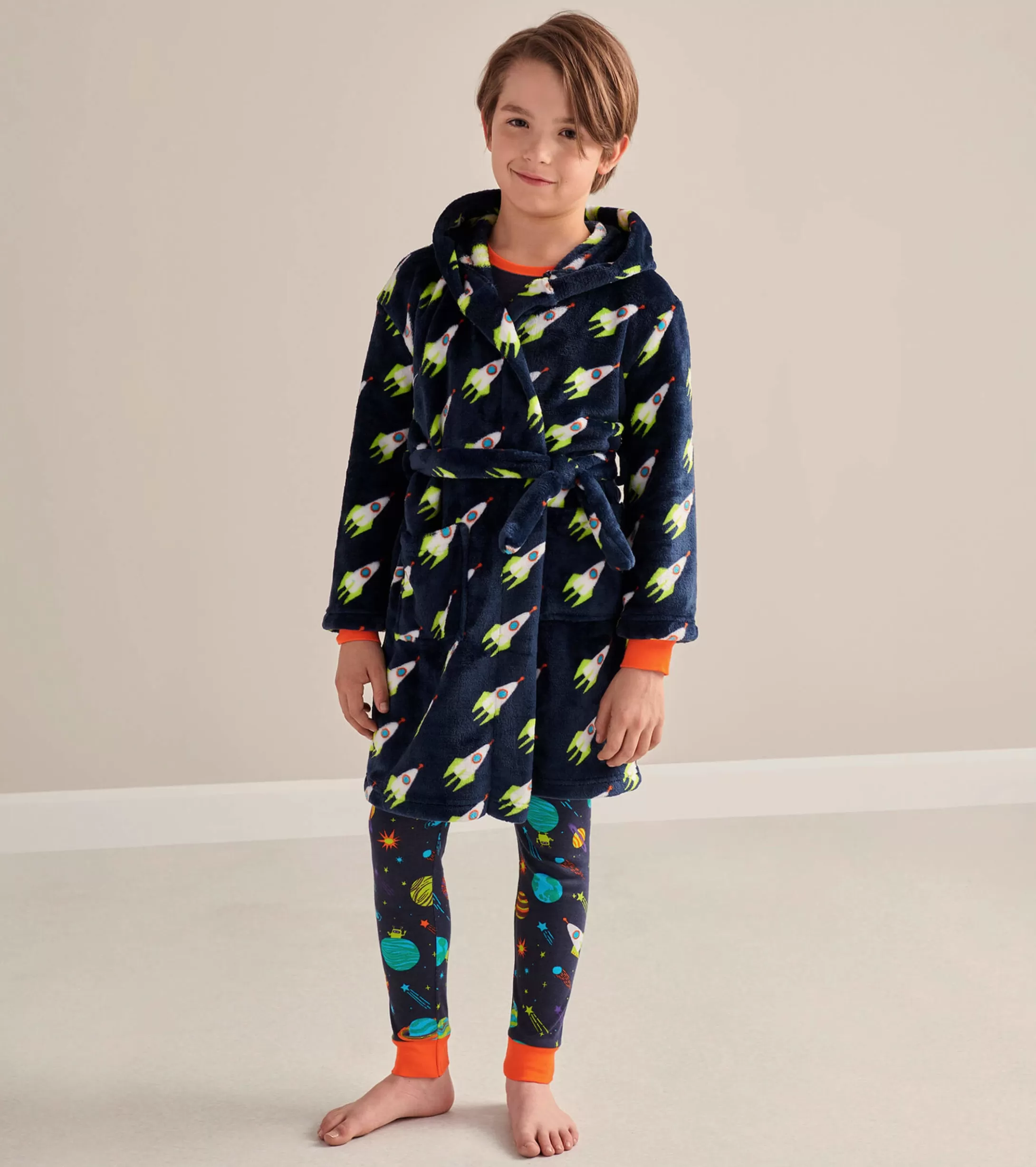 Hatley Rocket Man Kids Fleece Robe Cheap