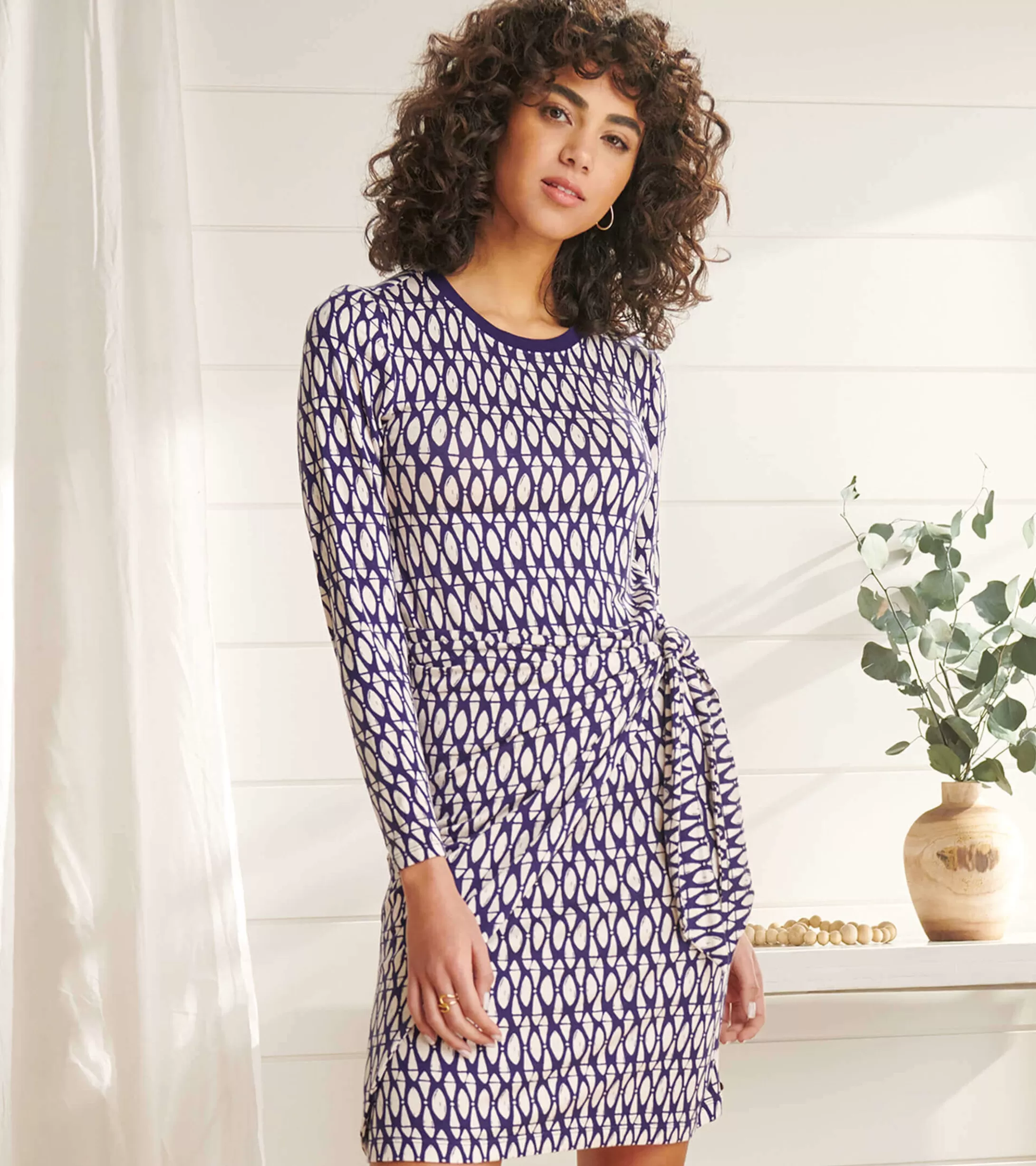 Hatley Wrap Dress - Geometric Cobblestone New